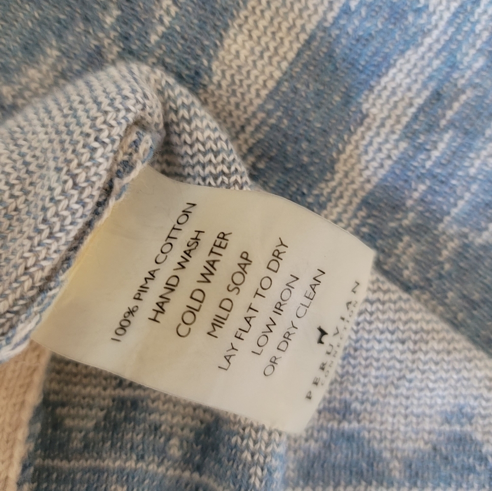 Peruvian Connection Pima Cotton Intarsia Draped Open Cardigan S - Picture 7 of 8